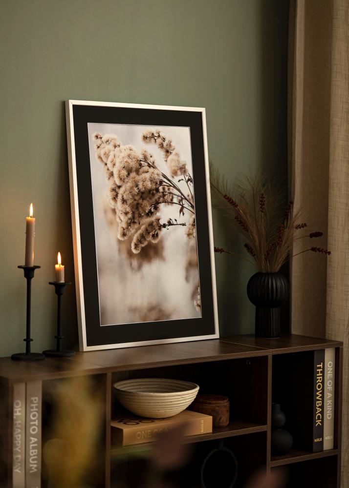 Rāmis E-Line Balts 30x40 cm - Paspartū Melns 21x29,7 cm (A4)