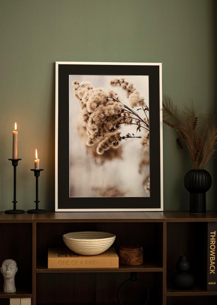 Rāmis E-Line Balts 30x40 cm - Paspartū Melns 21x29,7 cm (A4)