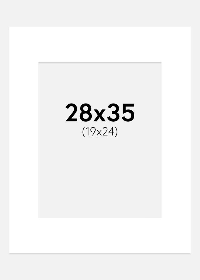 Paspartū Žilbinoši balts Balta krāsota maliņa 28x35 cm (19x24 cm)