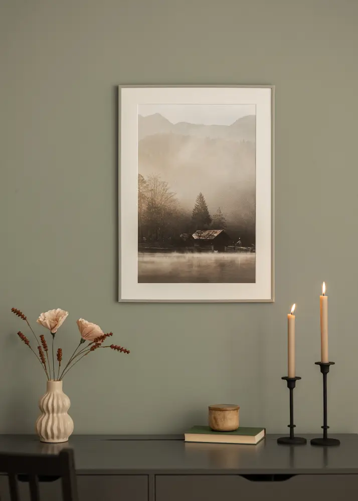 Rāmis New Lifestyle Earth Grey 40x50 cm - Paspartū Balts 12x16 inches