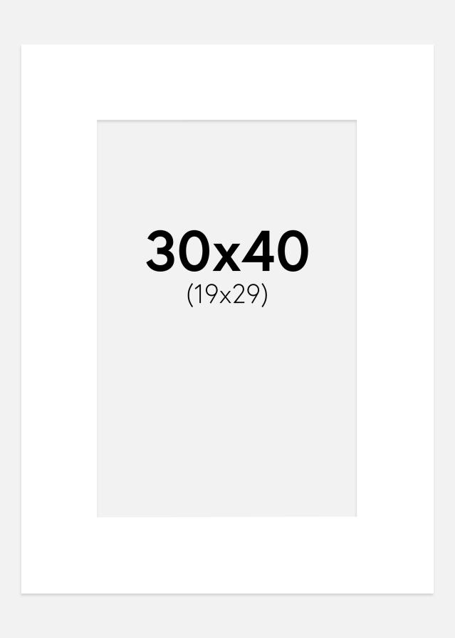 Paspartū Žilbinoši balts Balta krāsota maliņa 30x40 cm (19x29 cm)