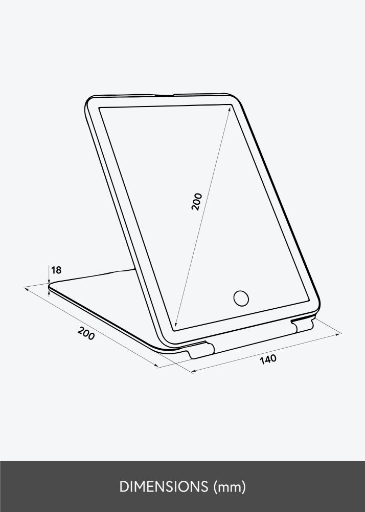 KAILA Kosmētikas spogulis Travel LED Uzlādējams Balts 14x20 cm