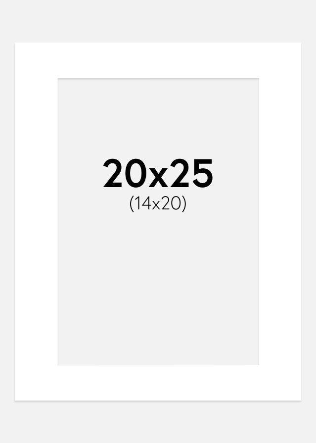 Paspartū Žilbinoši balts Balta krāsota maliņa 20x25 cm (14x20)