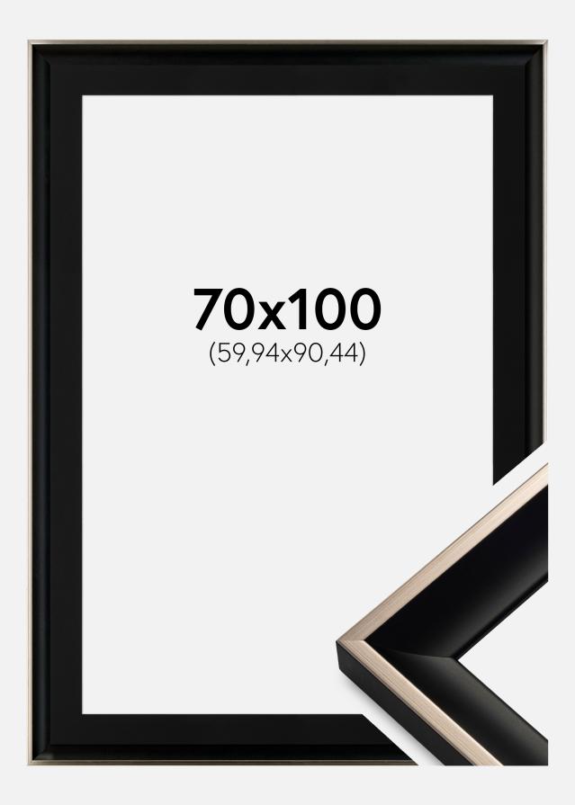 Rāmis Öjaren Melns-Sudrabs 70x100 cm - Paspartū Melns 24x36 inches