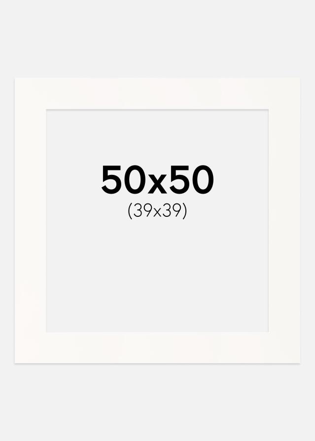 Paspartū Antique White Balta krāsota maliņa 50x50 cm (39x39)