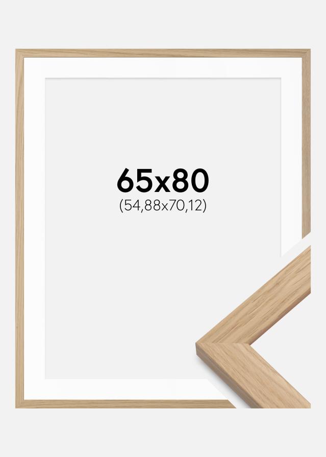 Rāmis Oak Wood 65x80 cm - Paspartū Balts 22x28 inches