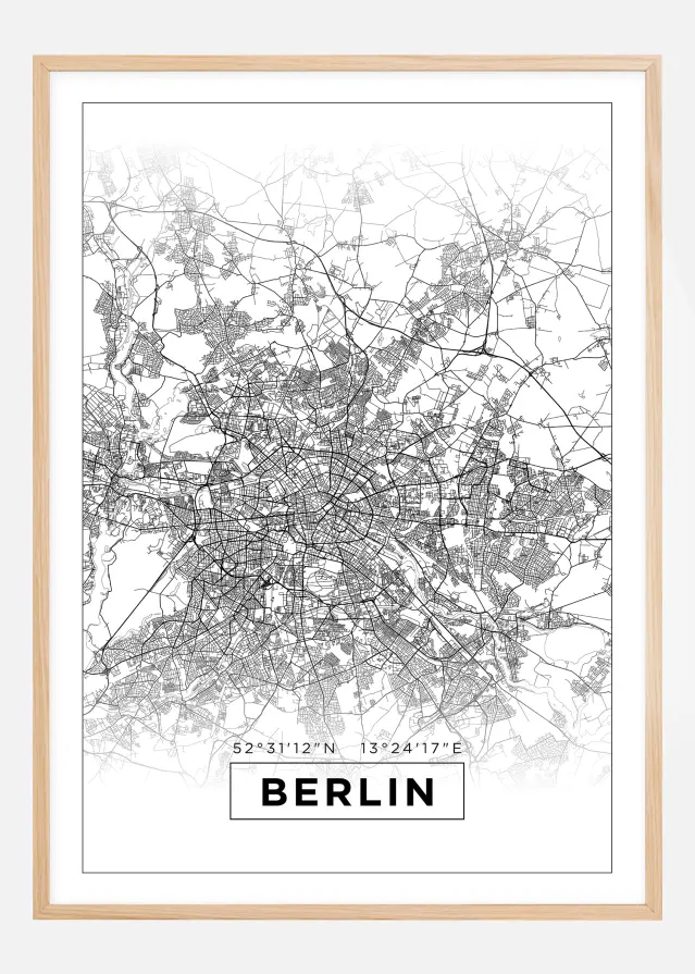 Karte - Berlin - Balts Plakāts