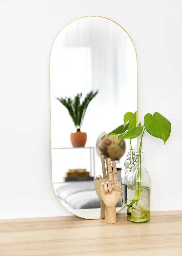 KAILA Ovāls Mirror - Thin Brass 35x80 cm