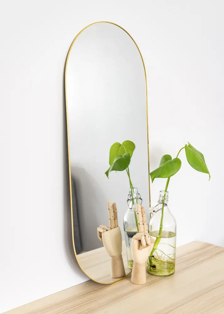KAILA Ovāls Mirror - Thin Brass 35x80 cm