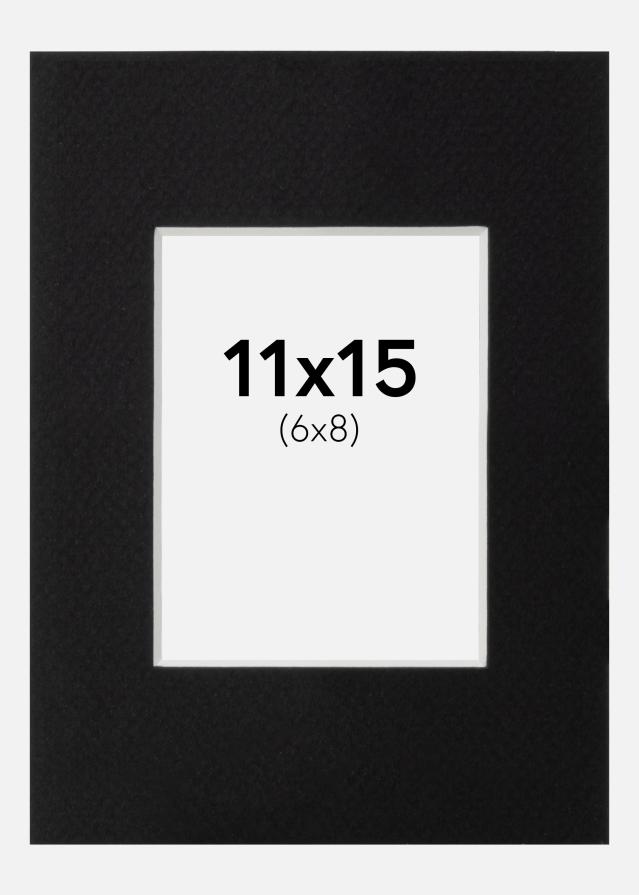 Paspartū Melns Standarts Balta krāsota maliņa 11x15 cm (6x8)