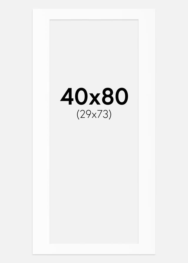 Paspartū Balts Standarts Balta krāsota maliņa 40x80 cm (29x73)