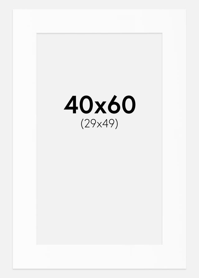 Paspartū Canson Balts Balta krāsota maliņa 40x60 cm (29x49)