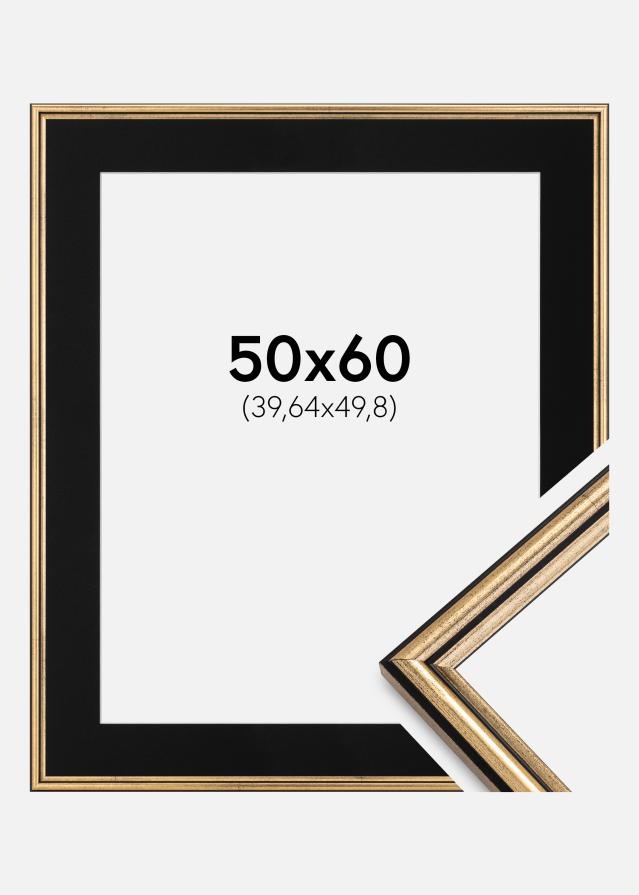 Rāmis Horndal Zelta 50x60 cm - Paspartū Melns 16x20 inches