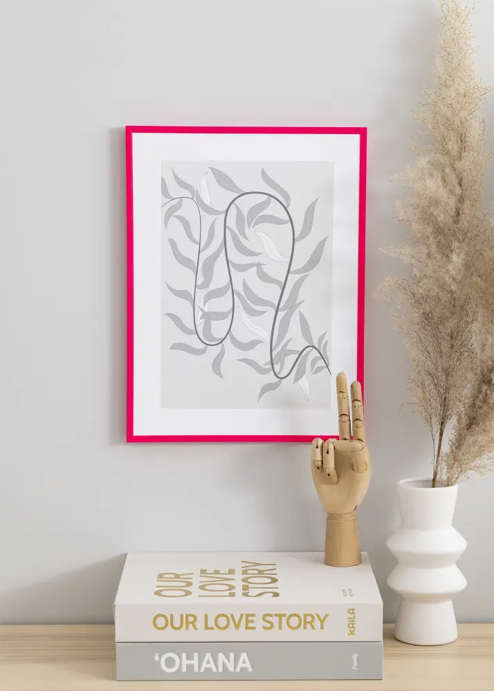 Rāmis New Lifestyle Hot Pink 70x100 cm - Paspartū Balts 62x93 cm