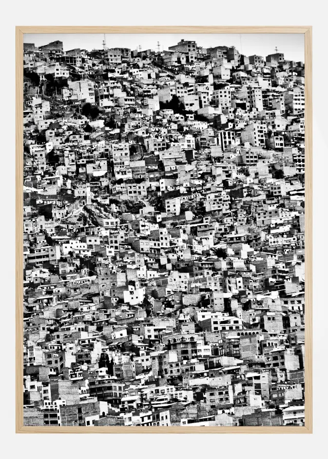 Favela Village in El Alto La Paz Bolivia Plakāts
