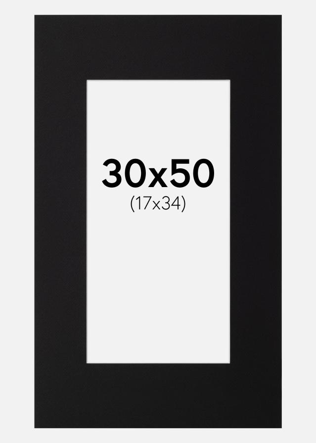 Paspartū Canson Melns Balta krāsota maliņa 30x50 cm (17x34)