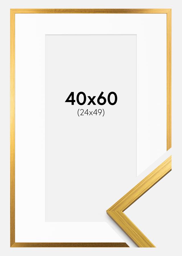 Rāmis Edsbyn Zelta 40x60 cm - Paspartū Balts 25x50 cm
