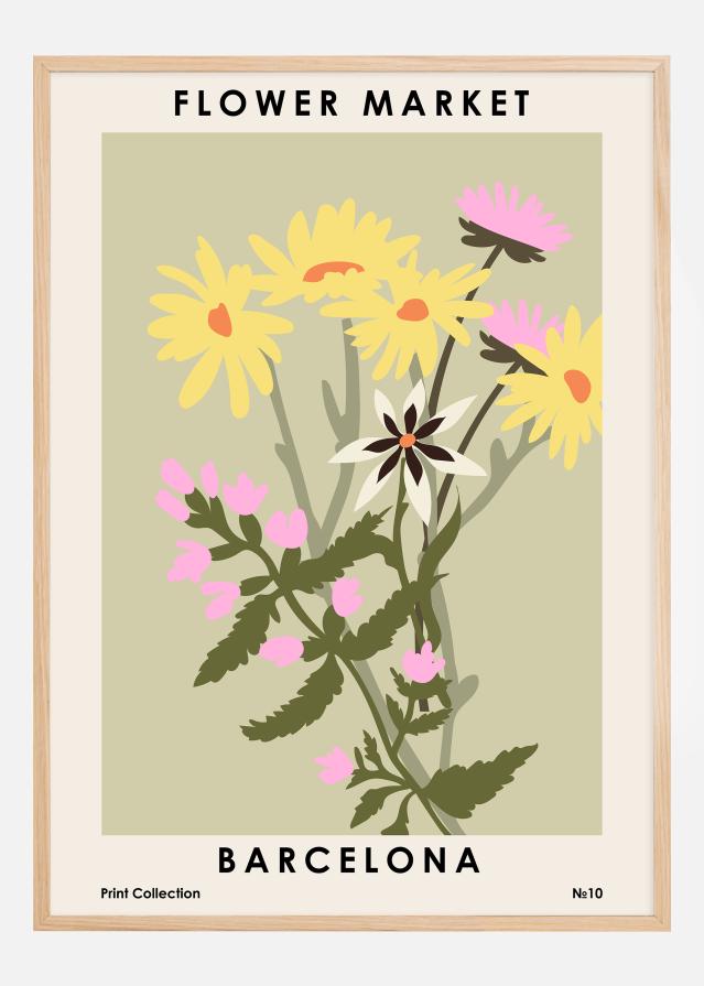Flower Market Barcelona Plakāts