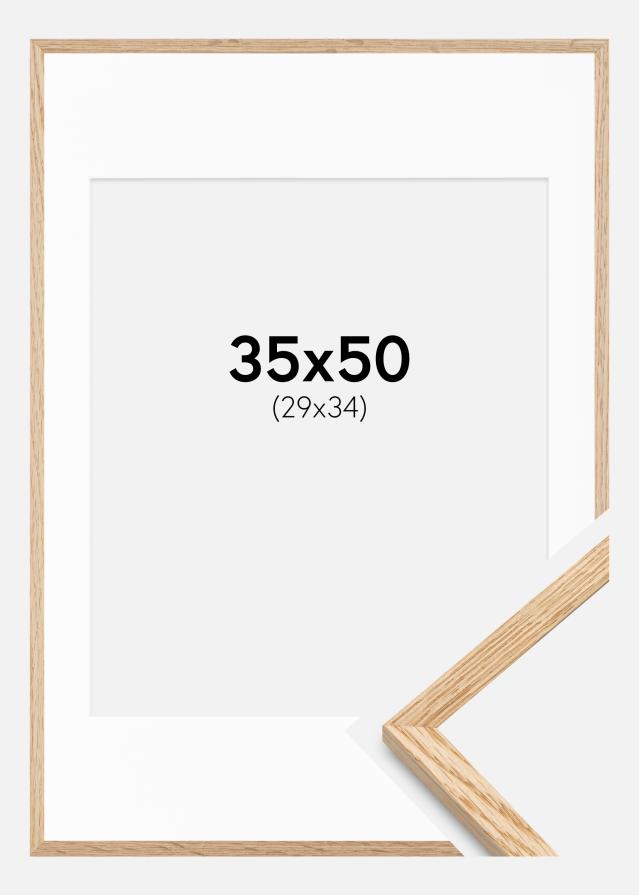 Rāmis Plāns ozols 35x50 cm - Paspartū Balts 30x35 cm