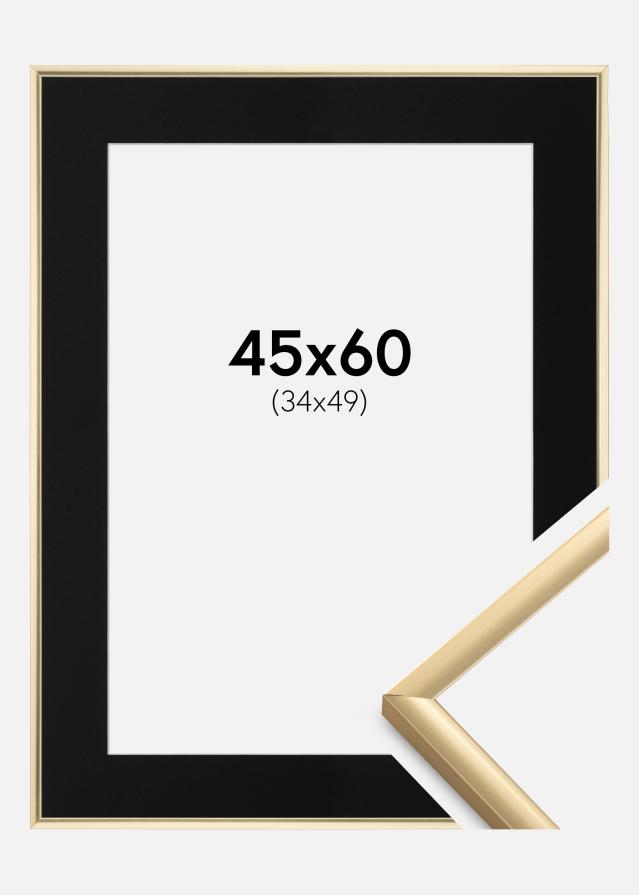 Rāmis New Lifestyle Zelta 45x60 cm - Paspartū Melns 35x50 cm