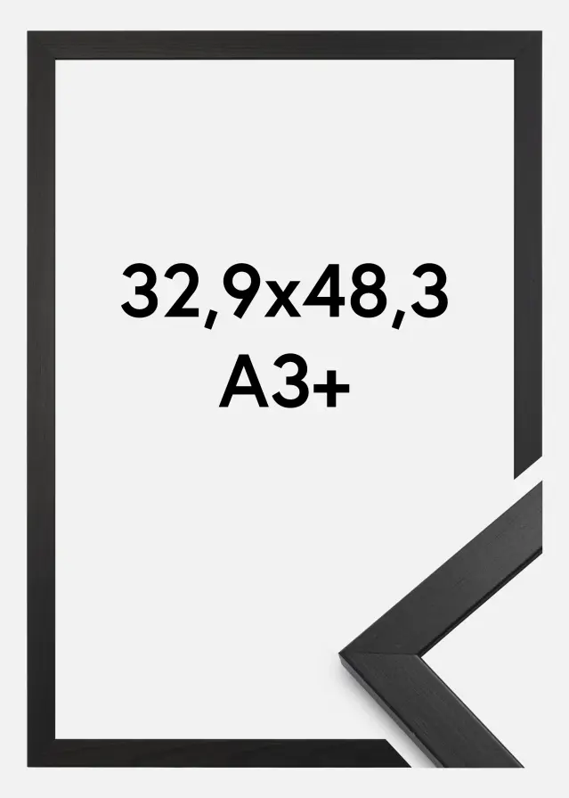 Rāmis Estētisks Akrila stikls Melns 32,9x48,3 cm (A3+)
