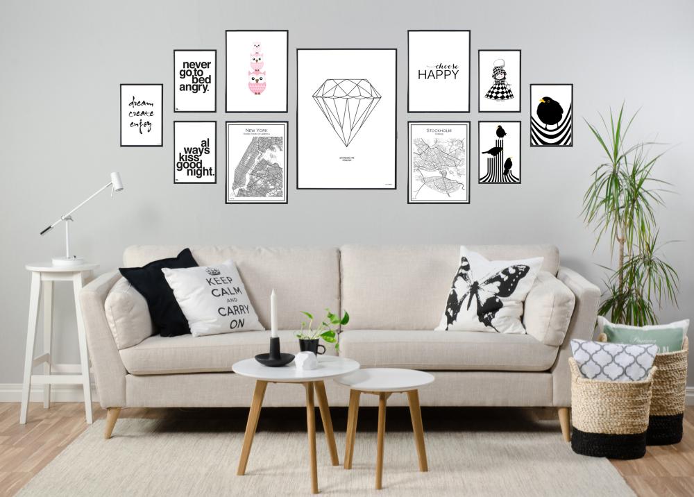 Choose happy - Svart Plakāts