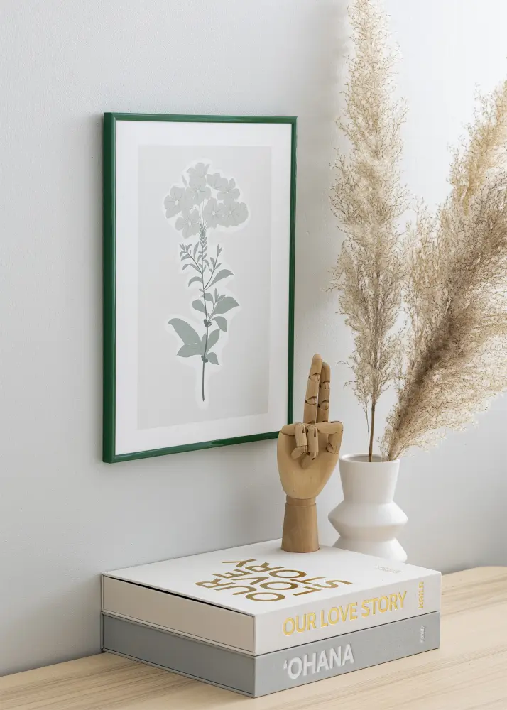 Rāmis New Lifestyle Moss Green 30x40 cm - Paspartū Melns 8x12 inches