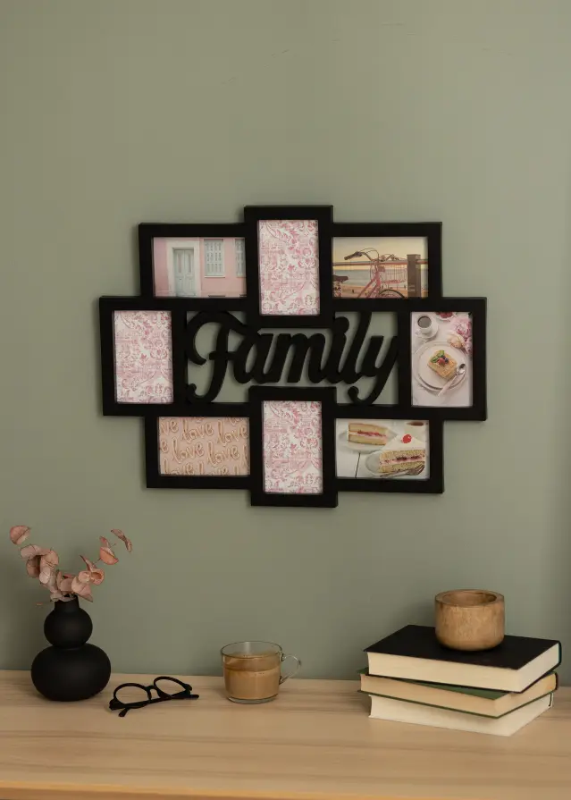 Family Kolāžas rāmis Melns - 8 Bildes