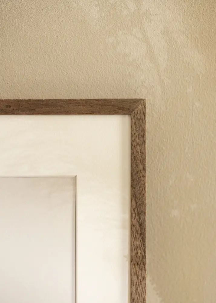 Rāmis Soul Walnut Veneer 50x60 cm - Paspartū Balts 16x20 inches