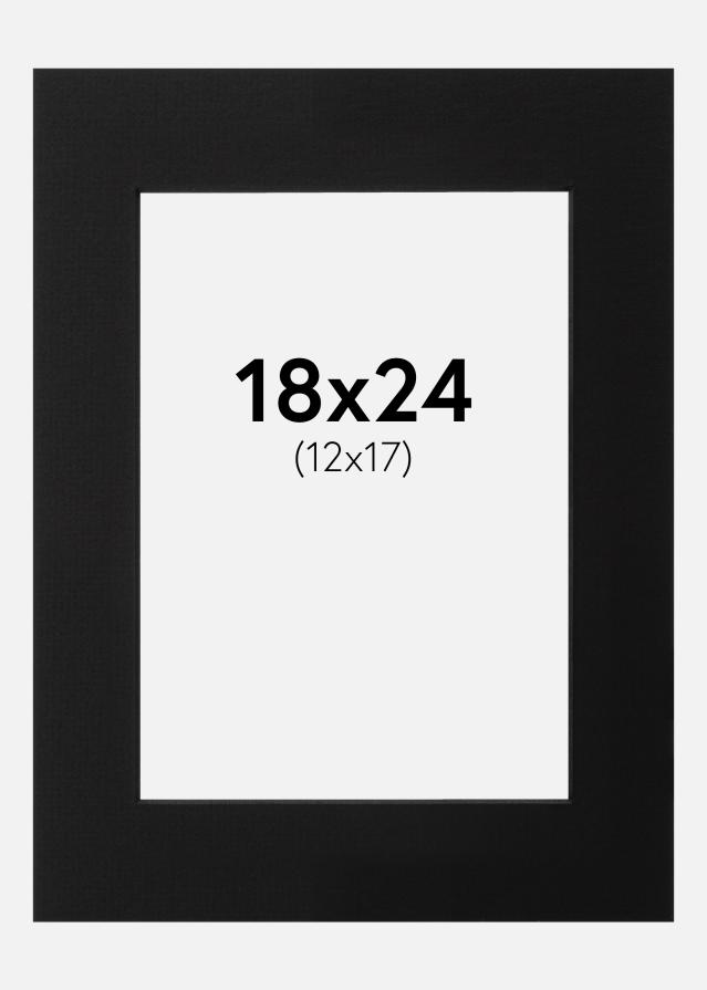 Paspartū Melns Melna krāsota maliņa 18x24 cm (12x17)