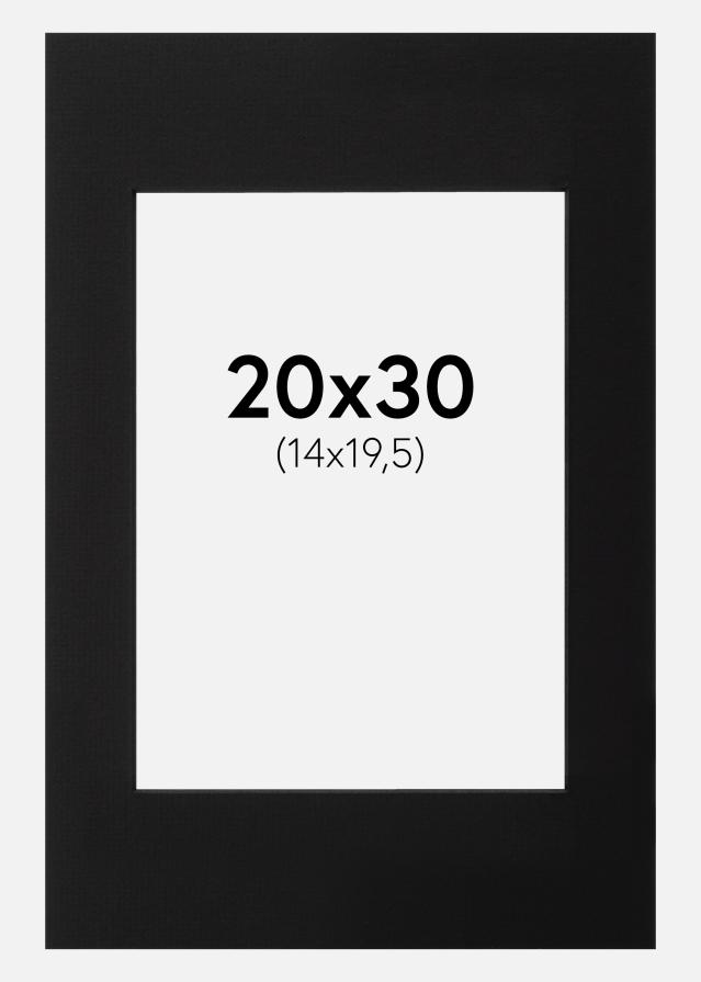 Paspartū Melns Melna krāsota maliņa 20x30 cm (14x19,5)