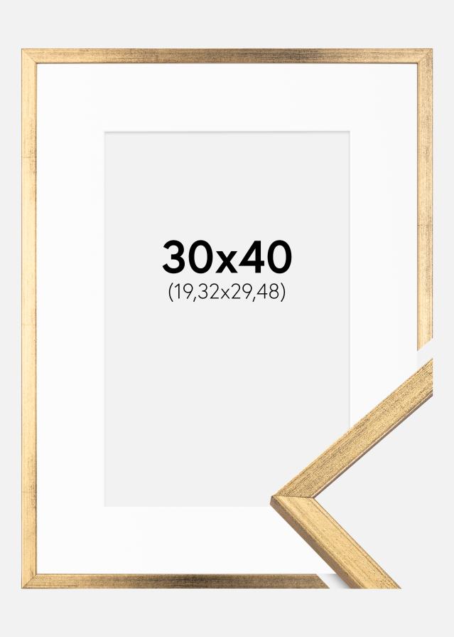 Rāmis Galant Zelta 30x40 cm - Paspartū Balts 8x12 inches