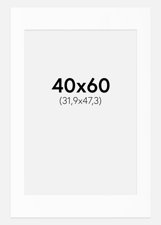 Paspartū Balts Standarts Balta krāsota maliņa 40x60 cm (31,9x47,3 - A3+)