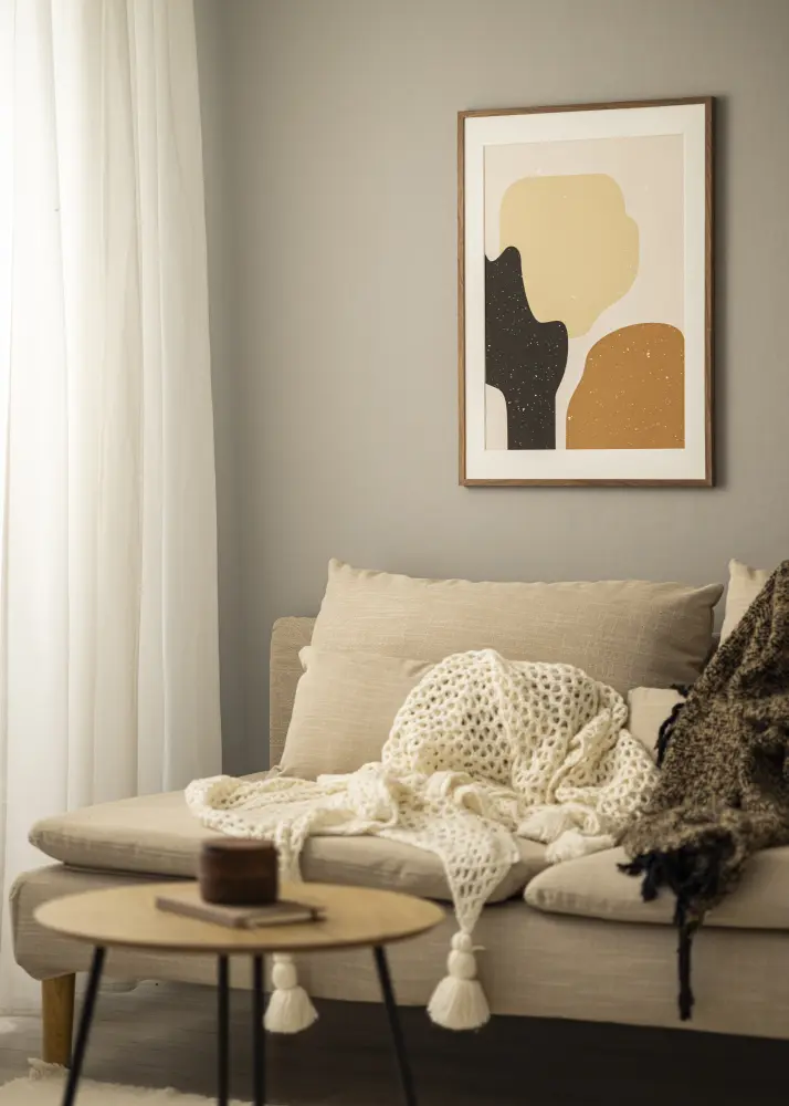 Rāmis Soul Walnut Veneer 50x60 cm - Paspartū Balts 16x20 inches