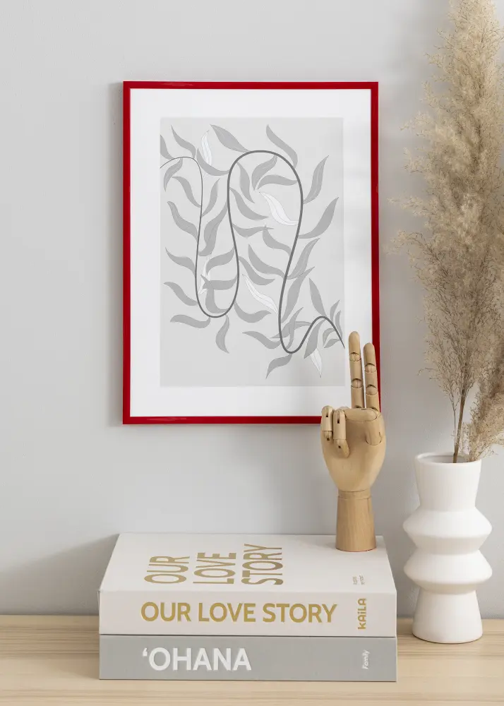 Rāmis New Lifestyle Medium Red 30x40 cm - Paspartū Melns 8x12 inches