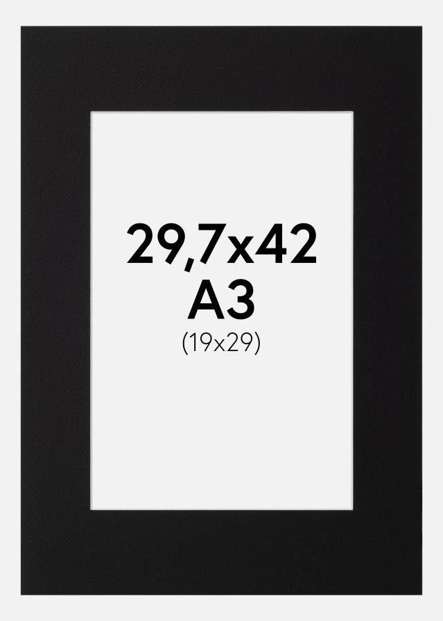 Paspartū Canson Melns Balta krāsota maliņa 29,7x42 cm (19x29)