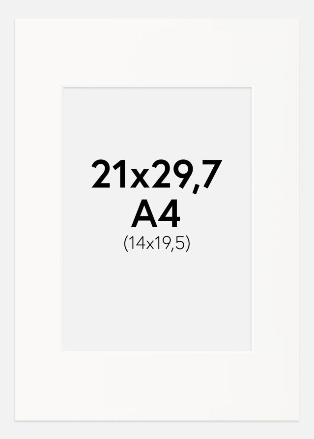 Paspartū Offwhite Balta krāsota maliņa 21x29,7 cm (14x19,5)