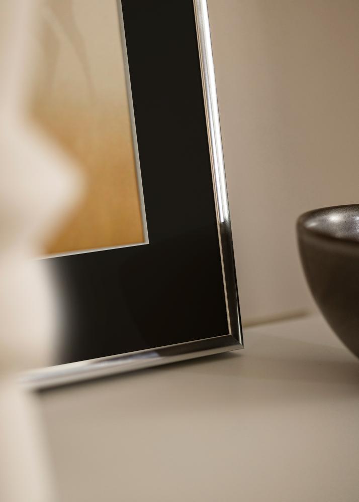 Rāmis Alumīnijs Pelēki Zlansēts 70x100 cm - Paspartū Melns 62x85 cm