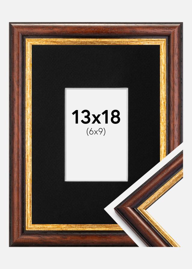 Rāmis Siljan Brūns 13x18 cm - Paspartū Melns 7x10 cm