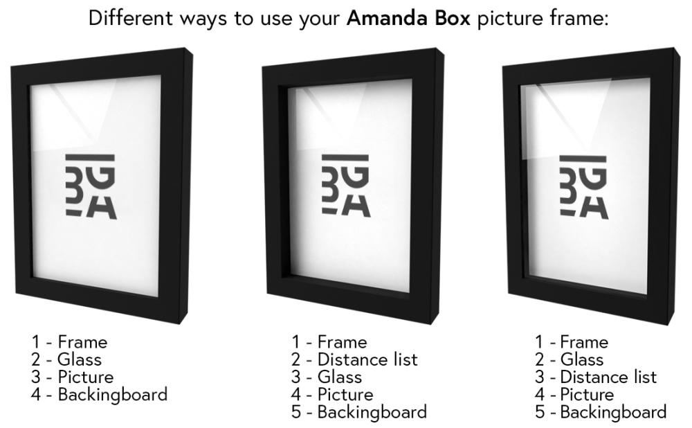 Rāmis Amanda Box Melns 15x23 cm