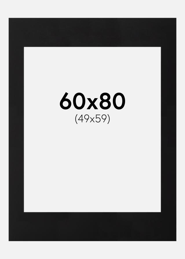 Paspartū Melns Melna krāsota maliņa 60x80 cm (49x59)