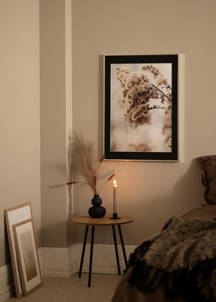 Rāmis Alumīnijs Pelēki Zlansēts 70x100 cm - Paspartū Melns 62x85 cm