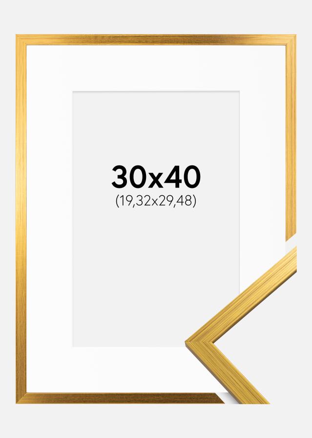 Rāmis Edsbyn Zelta 30x40 cm - Paspartū Balts 8x12 inches