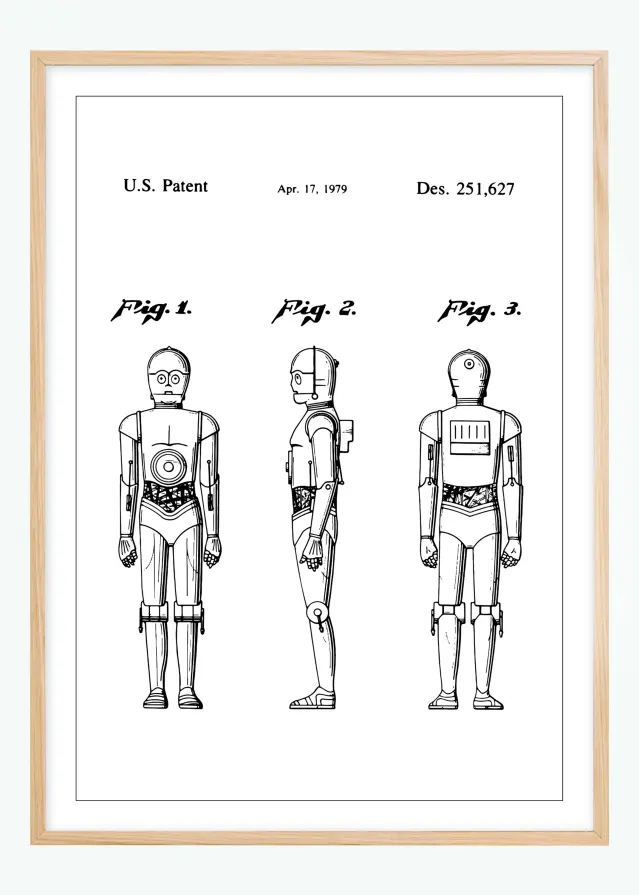 Patenta rasējums - Star Wars - C-3PO Plakāts