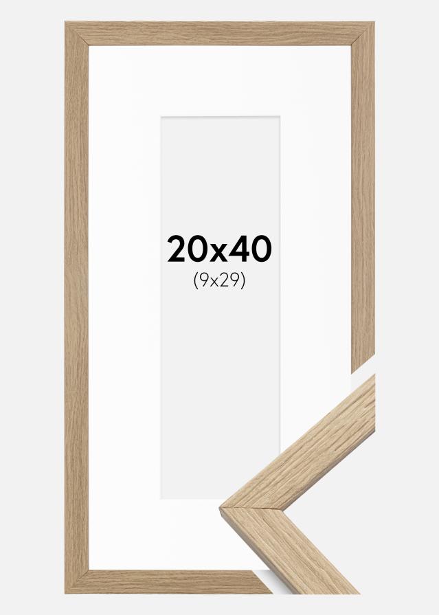 Rāmis Estētisks Ozols 20x40 cm - Paspartū Balts 10x30 cm