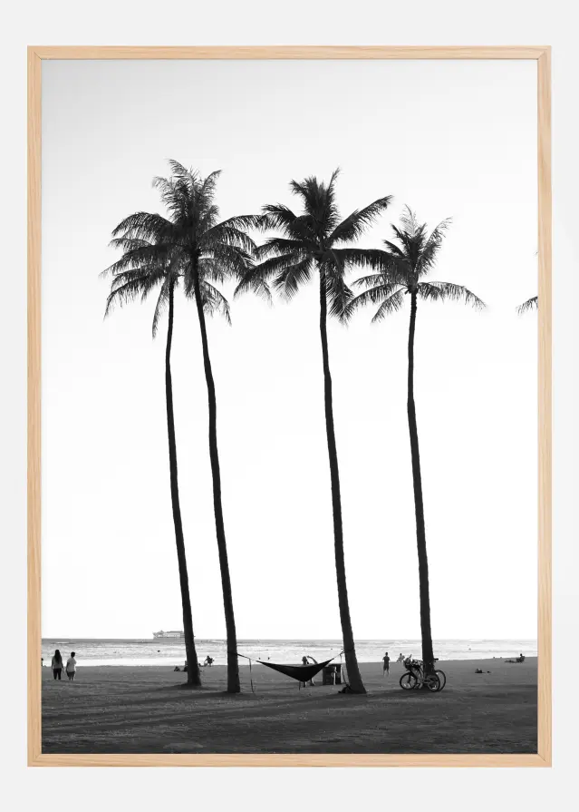 Black And White Palm Trees Plakāts