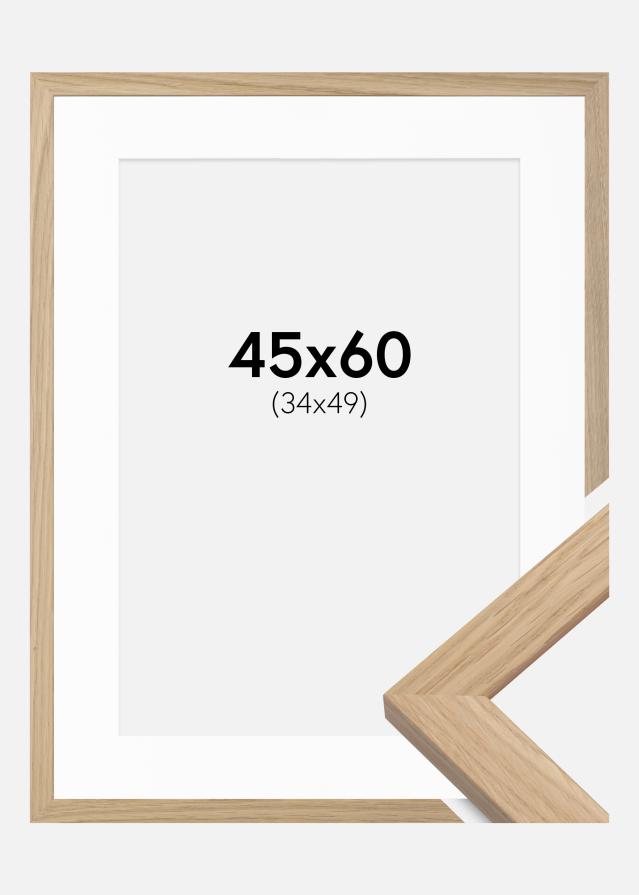 Rāmis Oak Wood 45x60 cm - Paspartū Balts 35x50 cm