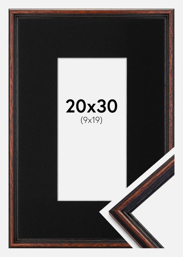 Rāmis Horndal Valrieksts 20x30 cm - Paspartū Melns 10x20 cm