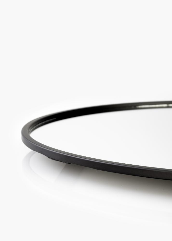 KAILA Apaļš Spogulis ar plauks - Melns 35x55 cm