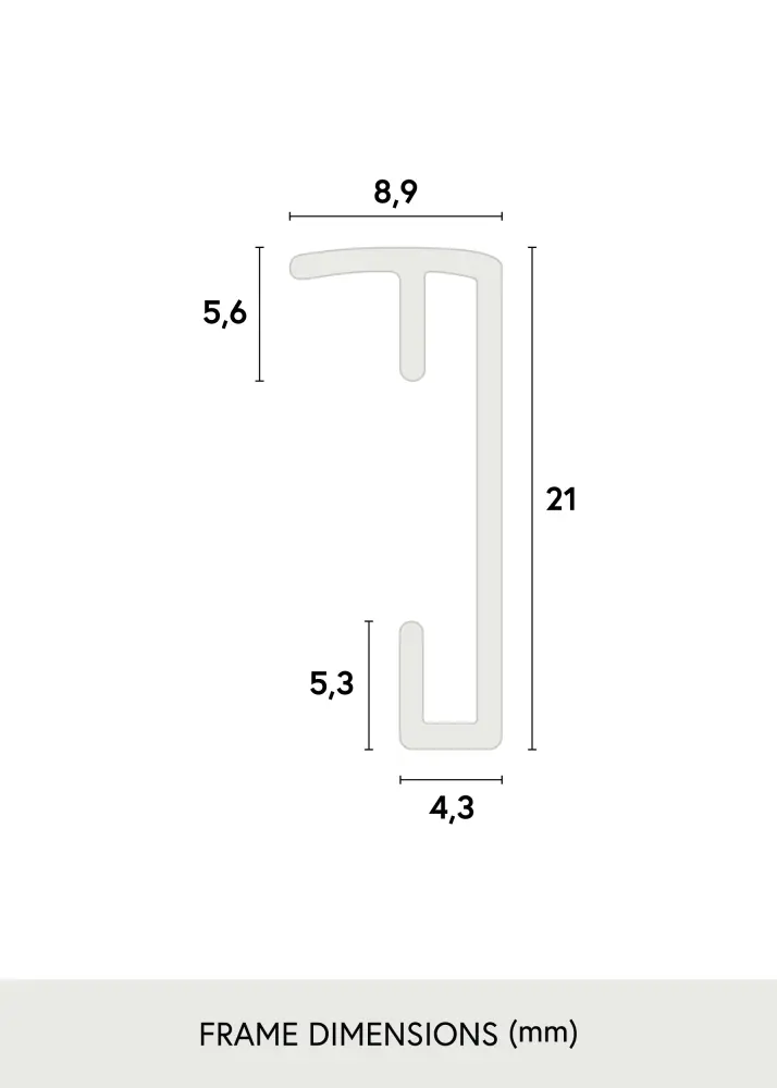 Rāmis Plakāts Frame Aluminum Sudrabs 70x100 cm - Paspartū Balts 61x91,5 cm
